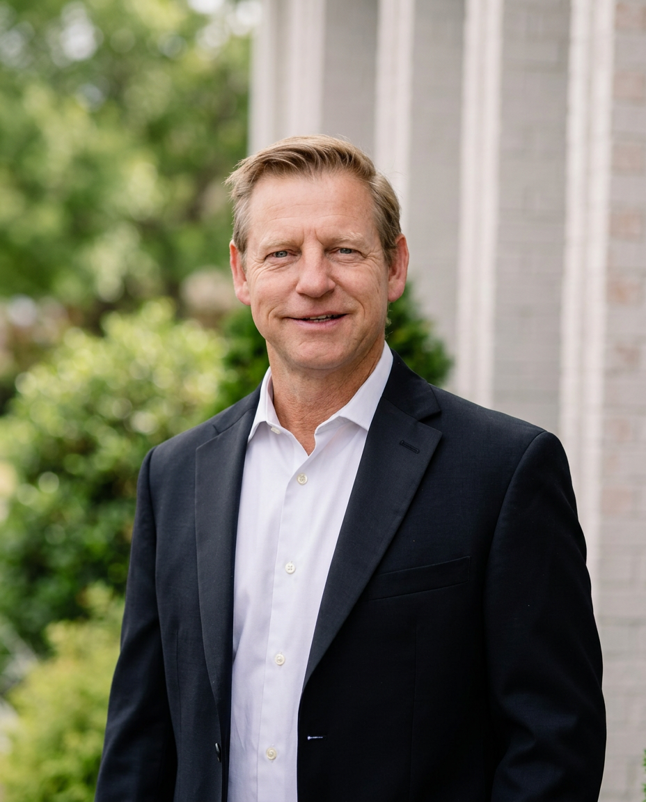 David Pruett of the Holmes and Pruett Homes Team, outdoor portrait